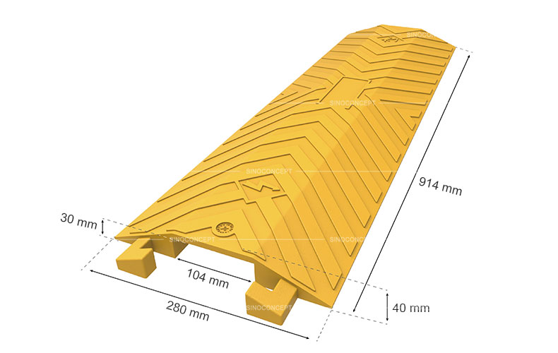 View of base details for 750mm reflective safety cone made of orange PVC as a temporary traffic management equipment