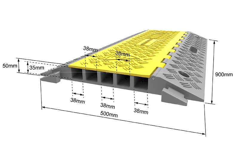 View of base details for 750mm reflective safety cone made of orange PVC as a temporary traffic management equipment