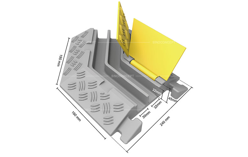 View of base details for 750mm reflective safety cone made of orange PVC as a temporary traffic management equipment