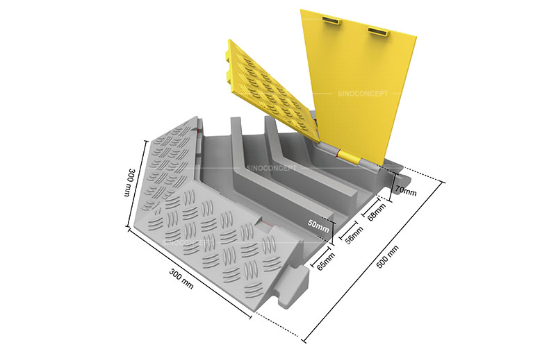 View of base details for 750mm reflective safety cone made of orange PVC as a temporary traffic management equipment