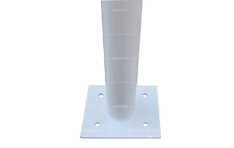 View of base details for 750mm reflective safety cone made of orange PVC as a temporary traffic management equipment