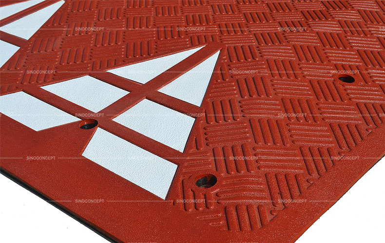 View of base details for 750mm reflective safety cone made of orange PVC as a temporary traffic management equipment