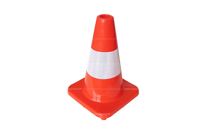 750mm orange traffic cone also called PVC safety cone designed with PVC base and pasted with reflective tapes for road safety