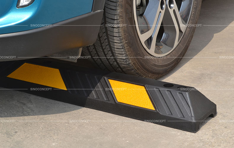 View of base details for 750mm reflective safety cone made of orange PVC as a temporary traffic management equipment