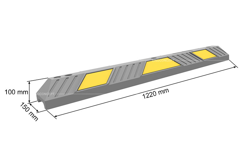 View of base details for 750mm reflective safety cone made of orange PVC as a temporary traffic management equipment