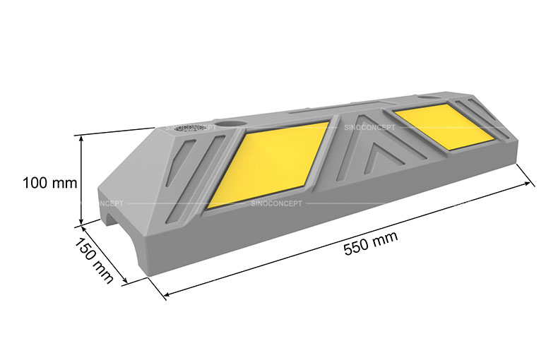 View of base details for 750mm reflective safety cone made of orange PVC as a temporary traffic management equipment