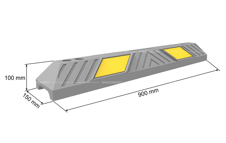 View of base details for 750mm reflective safety cone made of orange PVC as a temporary traffic management equipment