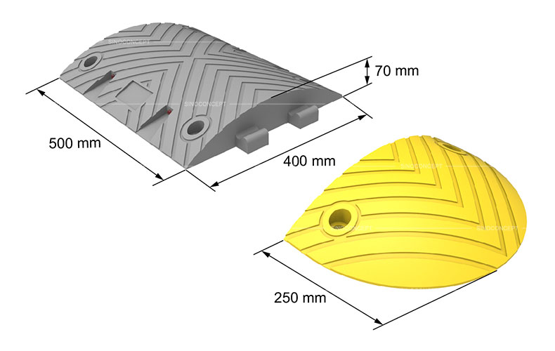 View of base details for 750mm reflective safety cone made of orange PVC as a temporary traffic management equipment